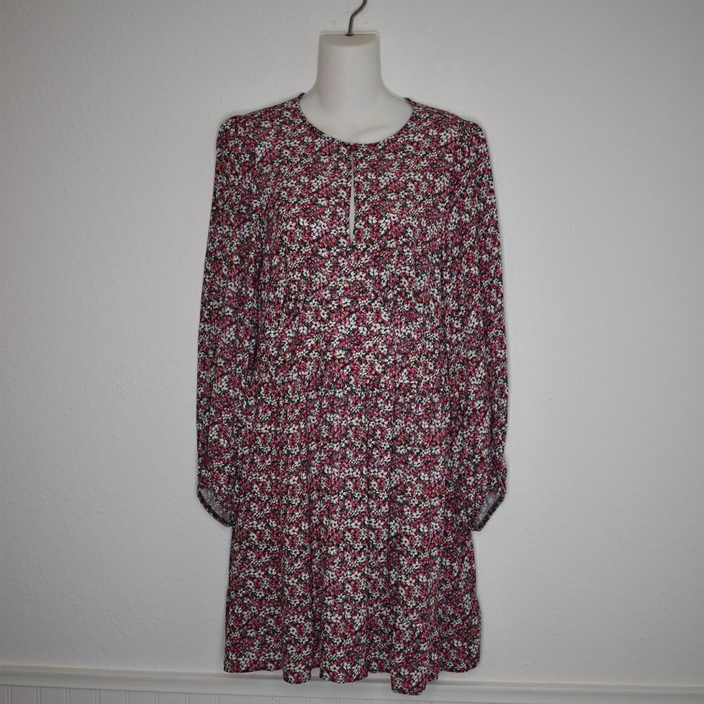 Banana Republic Floral Dress Sz 8 Multicolor Tiered Boho Cottagecore 70s